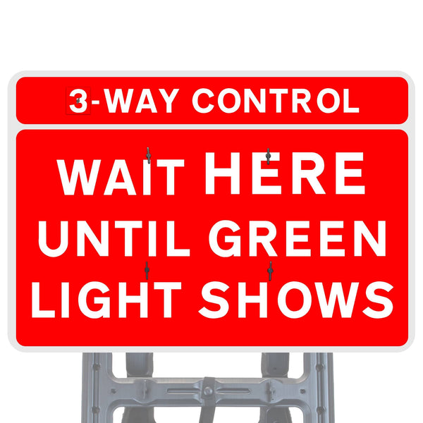 '3/4-Way Control Wait Here Until Green Light Shows' Quick-Fit Sign Face ...
