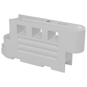 RB2000 water-filled road safety barrier section in white, close view of the moulded MDPE panel
