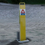 Square Retractable Galvanised Steel Padlockable Post - 500mm