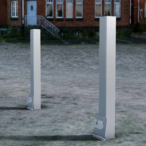 removable-1000mm-galvanised-square-bollard-powder-coated-removable-retractable-security-concrete-cast-in-traffic-outdoor-ram-raiders-carparks-high-visibility-safety-crash-protection-pedestrian-safety-vehicle-access-control-commercial-industrial-security