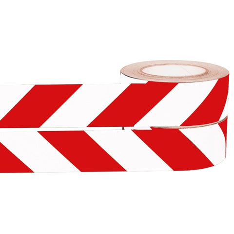 reflective-hazard-warning-tape-50mm-25mm-2-rolls-left-right-dispensing-high-visibility-harzard-safety-industrial-indoor-outdoor-warehouses-factories-construction-night-visibility-safety-heavy-duty-self-adhesive-vehicles-carparks