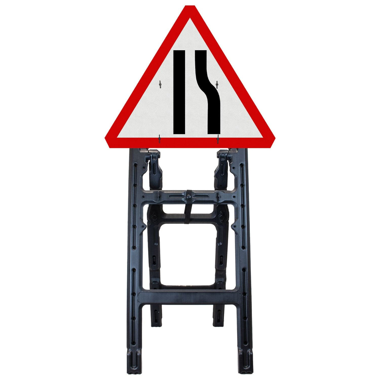 Road Narrows Left sign