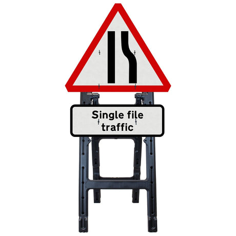 Single file traffic sign