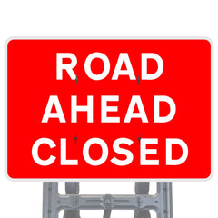 Road Ahead Closed Quick Fit Sign Face Diagram 