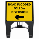 Road Flooded Follow Diversion Arrow Left 600 x 450mm Q-Sign