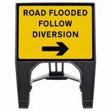 Road Flooded Follow Diversion Arrow Right 600 x 450mm Q-Sign
