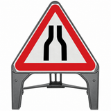 Road Narrows Both 750mm Q-Sign 516