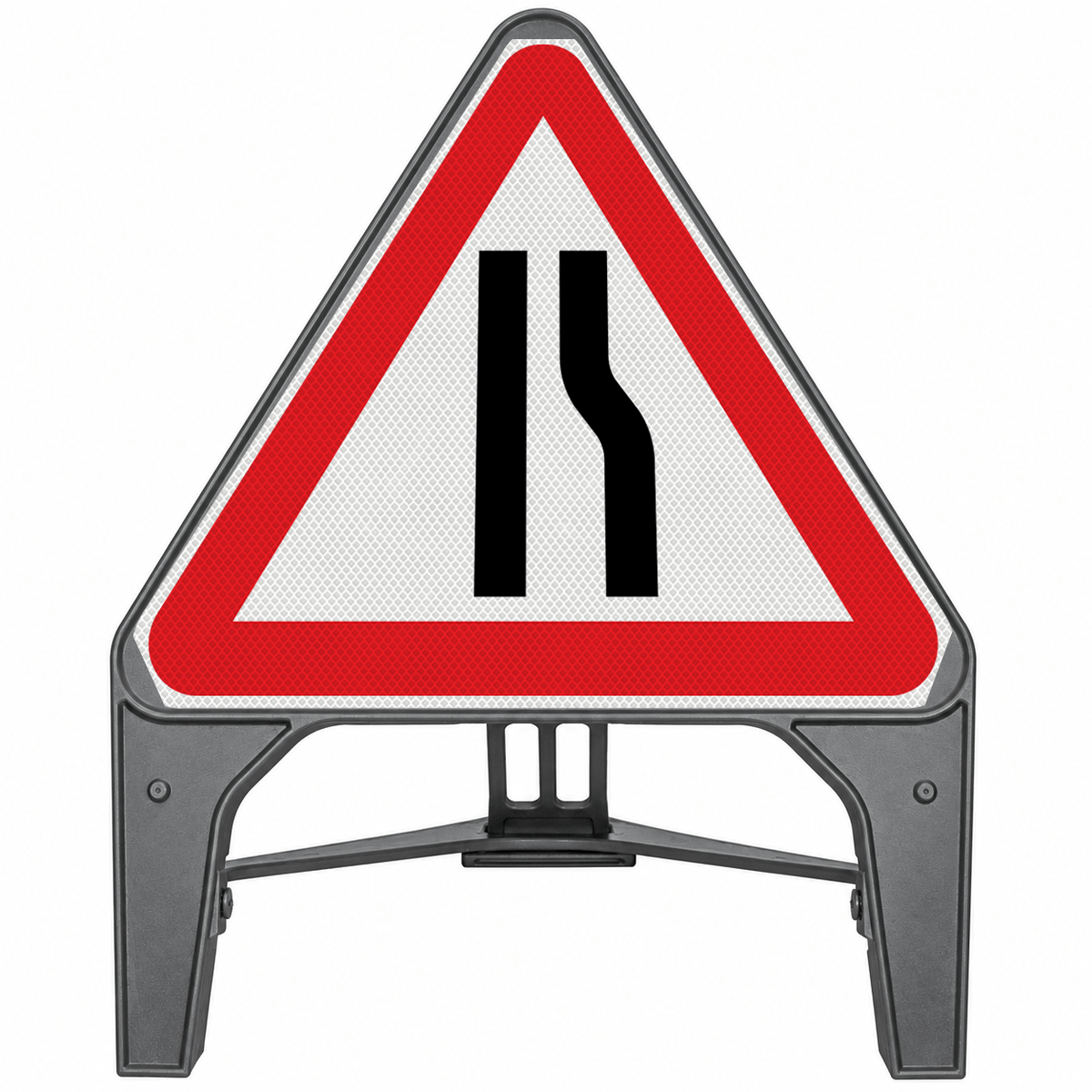 Road Narrows Right 750mm Q-Sign 517