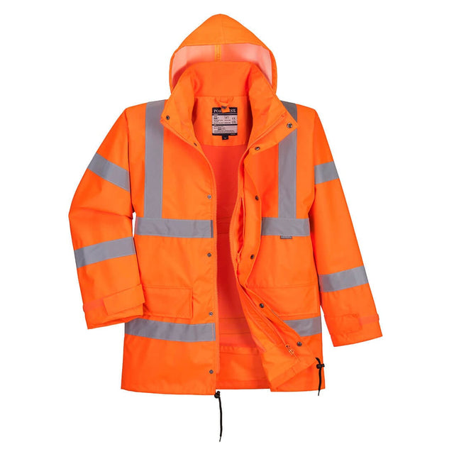 Portwest RT63 Class 3 Waterproof Hi-Vis Breathable Interactive Rain Traffic Jacket