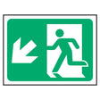 running-man-down-left-arrow-emergency-fire-extinguisher-signage-evacuation-escape-hazard-identify-locate-instruct-alarm-prevention-assembly-regulations-compliance-gear-self-adhesive-rigid-PVC-foam-high-impact-polystyrene-photoluminescent-polycarbonate