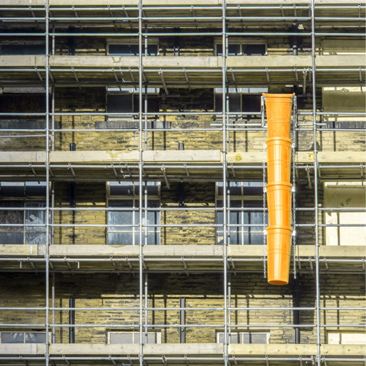 Yellow Rubbish Scaffold Chute