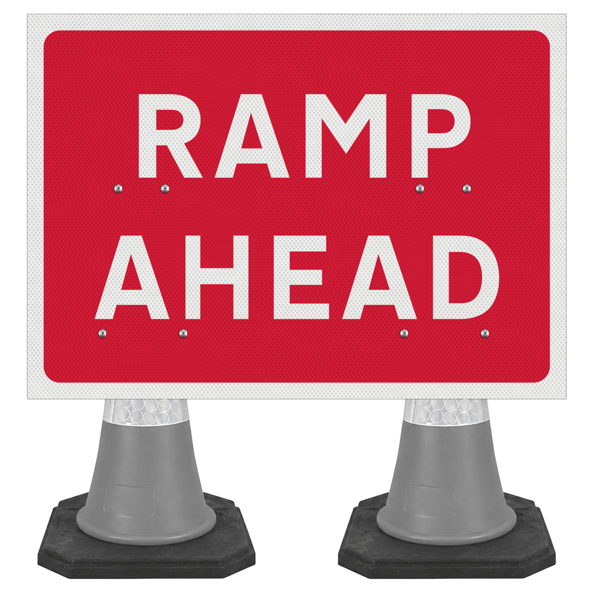 Ramp Ahead 1050 x 750mm Cone Sign (Double Cone)