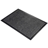 Rampmat-rubber-anti-fatigue-economical-slip-resistant-drainage-holes-hardwearing-durable-heavy-duty-workplace-industrial-wheeled-access-wheelchair-honeycomb-design-entry-level-doormat-black-industrial-catering