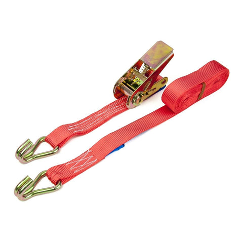 1 Tonne Ratchet Strap with 25mm wide polyester webbing and claw hooks, ideal for securing vehicle loads, marquees, shelter construction. Medium duty claw hook ratchet lashing, EN-12195-2 certified.