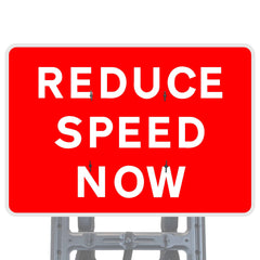 Reduce Speed Now Quick Fit Sign Face Diagram