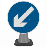 Keep Left/Right Reversible Traffic 750mm Circle Cone Sign (Single Cone) 610