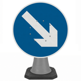 Keep Left/Right Reversible Traffic 750mm Circle Cone Sign (Single Cone) 610