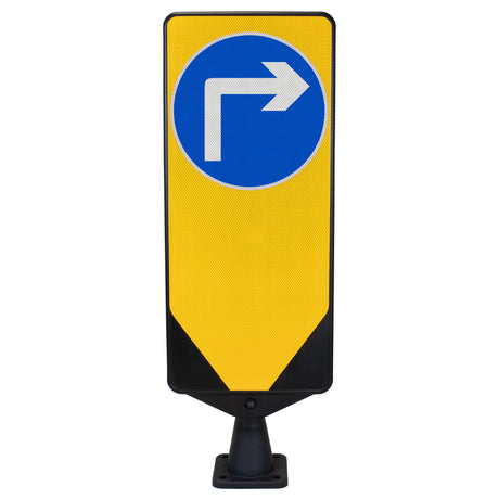 Morelock Yellow Bollard Keep Left Road Safety Traffic Highway Reflective Tape Flexible Removable Surface Mounted Anti-Ram High Visibility Durable Weather-Resistant Impact-Resistant Non-Corrosive