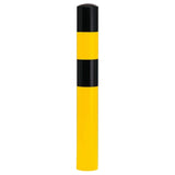 BLACK-BULL-heavy-duty-top-grade-steel-bollard-galvanised-powder-coated-yellow-black-industrial-durable-warehouses-factories-high-visibility-quality-TUV-tested-DGUV108007-surface-fix-bolt-down-concrete-in-ragged-concrete-filled