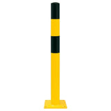 BLACK-BULL-heavy-duty-top-grade-steel-bollard-galvanised-powder-coated-yellow-black-industrial-durable-warehouses-factories-high-visibility-quality-TUV-tested-DGUV108007-surface-fix-bolt-down-concrete-in-ragged-concrete-filled