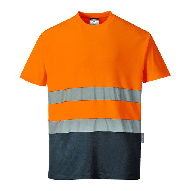 Portwest S173 Class 2 Hi-Vis Cotton Comfort Contrast T-Shirt S/S