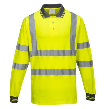Portwest S271 Class 3 Hi-Vis Cotton Comfort Polo Shirt L/S