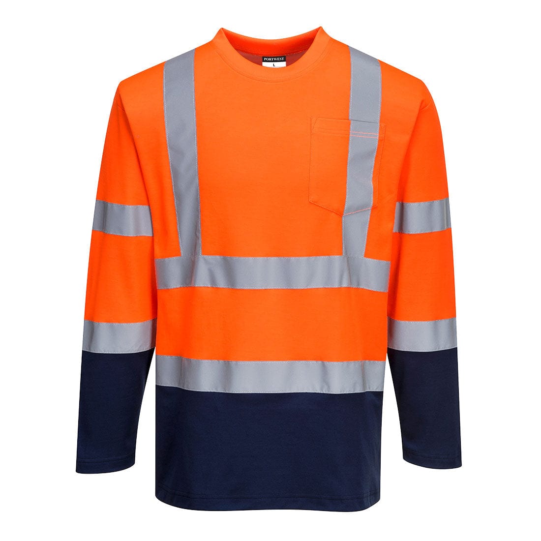 Portwest S280 Class 2 Hi-Vis Cotton Comfort Contrast T-Shirt L/S