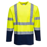 Portwest S280 Class 2 Hi-Vis Cotton Comfort Contrast T-Shirt L/S