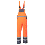 Portwest S488 Class 2 Waterproof Hi-Vis Breathable Contrast Rain Bib and Brace