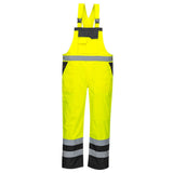 Portwest S488 Class 2 Waterproof Hi-Vis Breathable Contrast Rain Bib and Brace