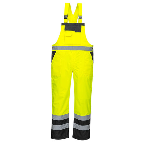 Portwest S488 Class 2 Waterproof Hi-Vis Breathable Contrast Rain Bib and Brace