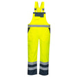 Portwest S488 Class 2 Waterproof Hi-Vis Breathable Contrast Rain Bib and Brace