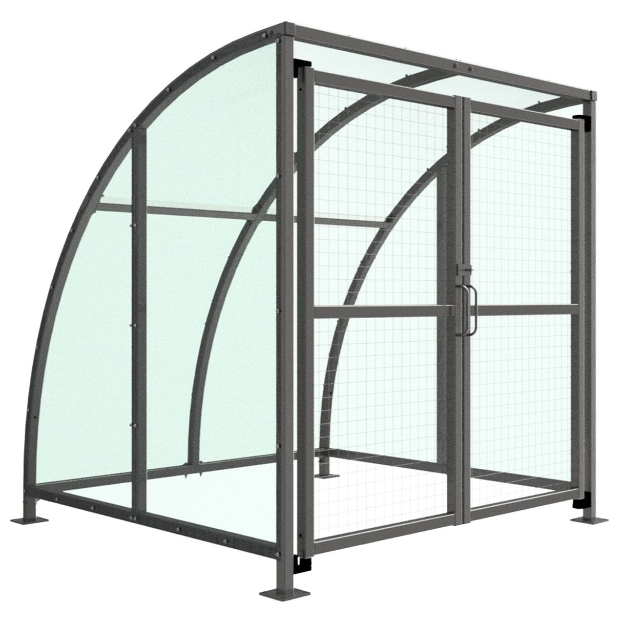 SC1-stratford-cycle-shelter-clear-PETG-roof-cladding-secure-mesh-doors-autopa-galvanised-steel-lockable-bike-stand-outdoor-freestanding-parking-bicycle-secure-standalone-secure-bolt-down-robust-weather-resistant-weatherproof-steel-canopy