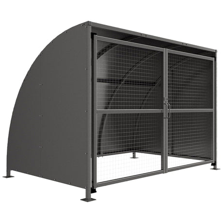 SC1-stratford-cycle-shelter-galvanised-steel-roof-cladding-secure-mesh-doors-autopa-galvanised-steel-lockable-bike-stand-outdoor-freestanding-parking-bicycle-secure-standalone-secure-bolt-down-robust-weather-resistant-weatherproof-steel-canopy