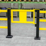 self-manual-closing-gate-BLACK-BULL-FLEX-impact-protection-system-hybrid-steel-under-run-protection-bar-plastic-flexible-railing-system-shock-absorbant-high-visibility-black-yellow-hot-dip-galvanised-powder-coated-modular-indoor-outdoor-traffic-lanes-forklift-pedestrian-safety-industrial-factories-plant-machinery