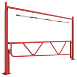 single-height-restrictor-with-swing-gate-overhead-galvanised-powder-coated-custom-colour-low-clearance-vehicle-gates-access-control-toll-booths-car-parks-enforcement-HGV-warning-industrial-commercial-sites-warehouses-theme-parks-residential-shopping-centres-stadium-parking