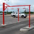 single-swing-height-restrictor-overhead-galvanised-powder-coated-custom-colour-low-clearance-vehicle-gates-access-control-toll-booths-car-parks-enforcement-HGV-warning-industrial-commercial-sites-warehouses-theme-parks-residential-shopping-centres-stadium-parking