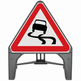 Slippery Road Surface 750mm Q-Sign 557