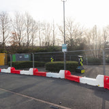 SlotBlock Barriers 3.5m Water-Filled Barrier Sets - Red & White