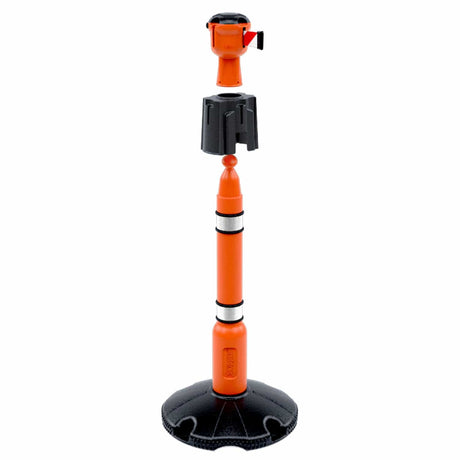 Skipper-TM-Post-and-base-collar-post-base-retractable-barrier-crowd-control-heavy-duty-bucket-attachment-events-recycle-bin-waste-safety-equipment-dispenser-PPE-warehouse-airports