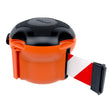 Skipper TM XS retractable barrier Indoor crowd control solutions Queue management tape barriers Safety partition Belt Pedestrian guidance Wall-mounted Access control Magnetic receivers Event warehouse