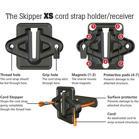 Magnetic Retractable String Line Skipper™ Retractable XS Barrier Magnetic & Cord Strap Holder/Receiver