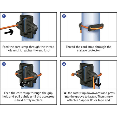Skipper-TM-magnetic-cord-strap-holder-receiver-attachment-retractable-safety-barrier-warehouse-easy-installation-magnet-reusable-outdoor-indoor-tape-belt-warning-hazard-events