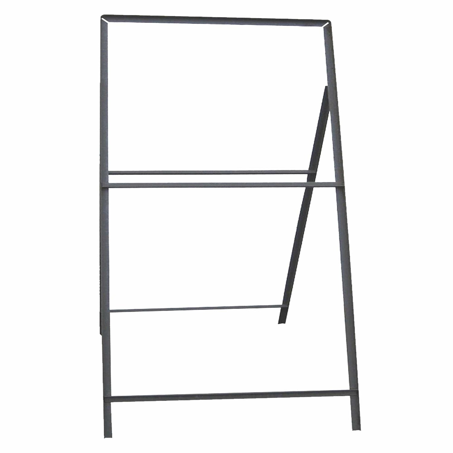 Stanchion-sign-frames,-1-metre-long-leg-outdoor-metal-display-stands,-portable-A-frame-holders,-posts,-double-sided-weather-resistant-heavy-duty-signage-solutions-for-large-format.