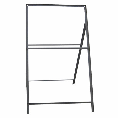 Stanchion-sign-frames,-1-metre-long-leg-outdoor-metal-display-stands,-portable-A-frame-holders,-posts,-double-sided-weather-resistant-heavy-duty-signage-solutions-for-large-format.
