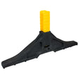 Standard Melba Swintex replacement barrier foot in black with yellow spigot peg - front view