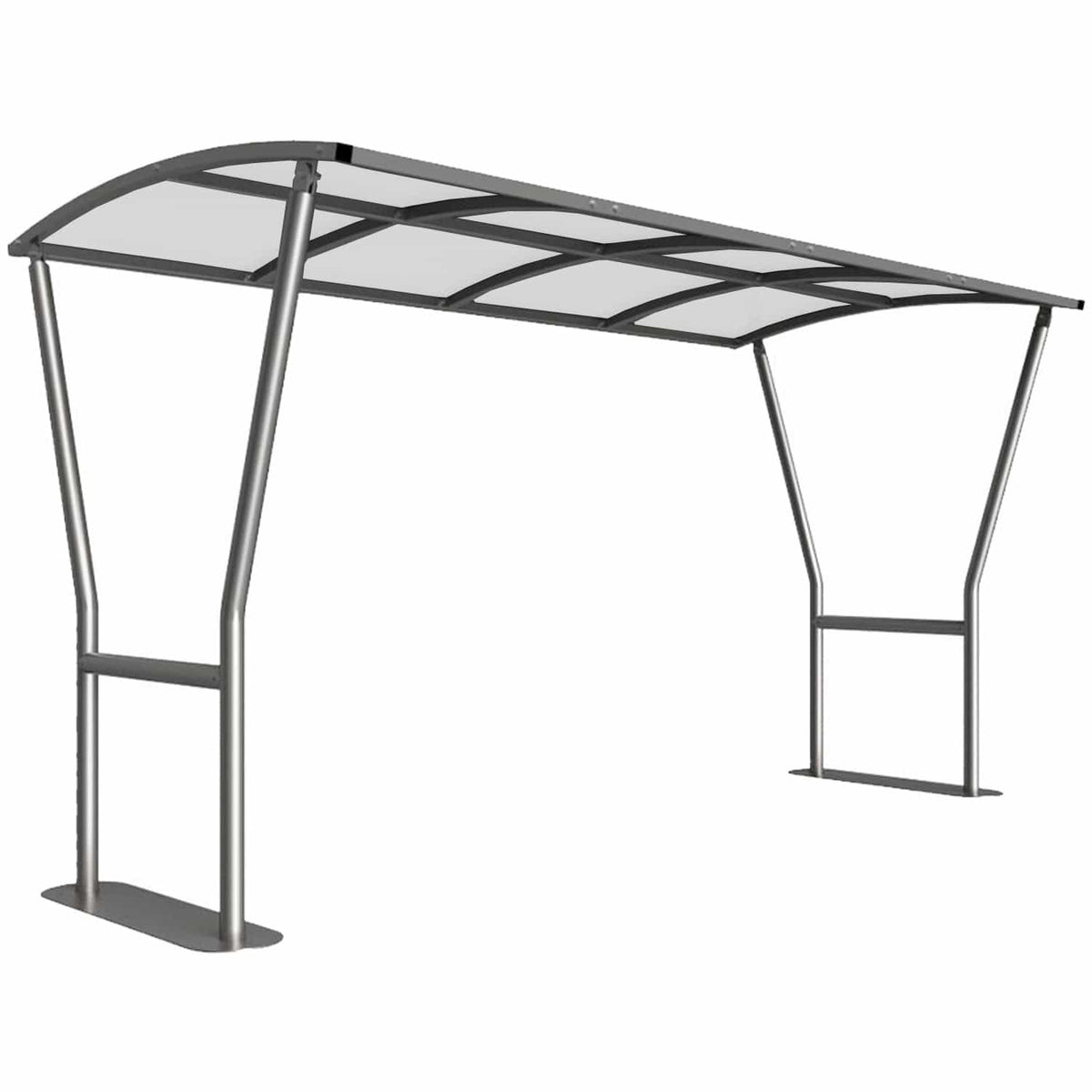 Open Sided Platform Stanton Open-Sided Bike Shelter, Clear PETG Roof | SSUK