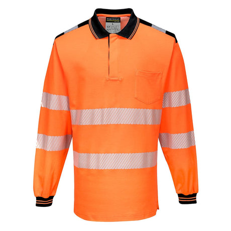 Portwest T184 Class 3 PW3 Hi-Vis Cotton Comfort Polo Shirt L/S