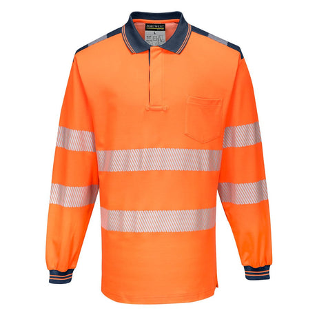 Portwest T184 Class 3 PW3 Hi-Vis Cotton Comfort Polo Shirt L/S