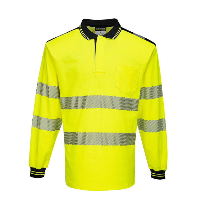 Portwest T184 Class 3 PW3 Hi-Vis Cotton Comfort Polo Shirt L/S